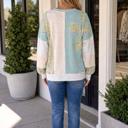  Belinda Light Plaid Patchwork Long Sleeve Top