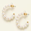 Gold Bella Gold Dipped Pearl Beaded Open Hoop