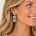  Bella Graduated Hammered Disc Drop Earrings