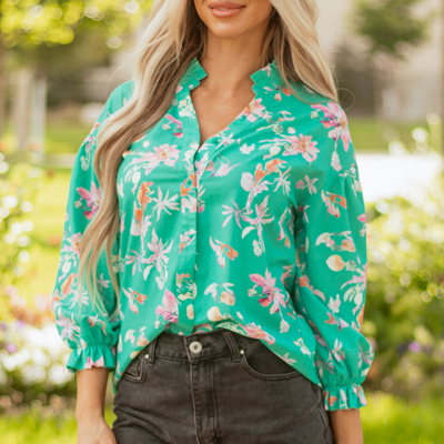Bella Lantern Sleeve Front Shirt