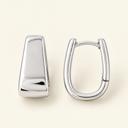  Bella Polished Squared Oval Huggie Hoop Earrings