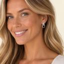  Bella Polished Squared Oval Huggie Hoop Earrings
