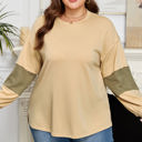  Bethany Patchwork Drop Shoulder PLUS Pullover