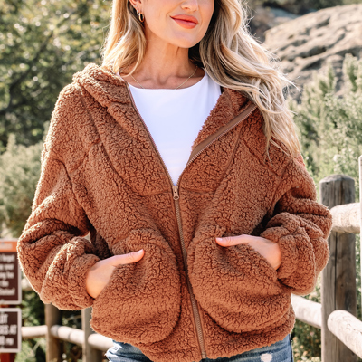 Bethany Up Hooded Sherpa Jacket