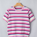 Multicolour Medium Bianca Knit Short Sleeve Sweater