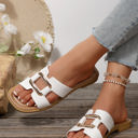  Blair Metal Decor Cut Out Square Toe Slippers