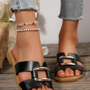  Blair Metal Decor Cut Out Square Toe Slippers
