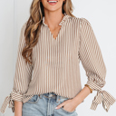  Blair Tied Cuffs Seersucker Blouse