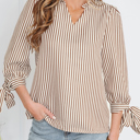  Blair Tied Cuffs Seersucker Blouse