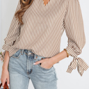  Blair Tied Cuffs Seersucker Blouse