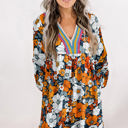 Orange Small Blakely Floral Long Sleeve Mini Dress