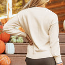  Boo Knitted Pattern Ribbed Edge Sweater
