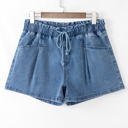  Braelynn Drawstring High Waist Casual Denim Shorts