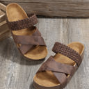  Braided Detail Criss Cross Platform Slippers