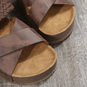  Braided Detail Criss Cross Platform Slippers