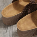  Braided Detail Criss Cross Platform Slippers