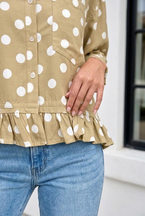 Brenda Ruffle Hem Casual Shirt