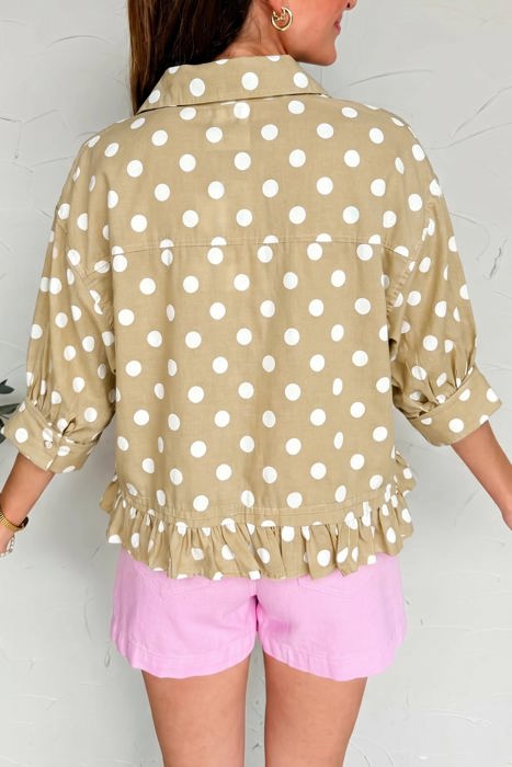 Brenda Ruffle Hem Casual Shirt