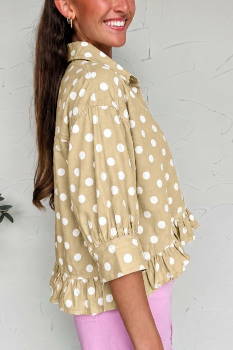 Brenda Ruffle Hem Casual Shirt