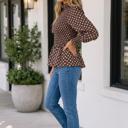  Briana Shirred Ruffle Hem Blouse