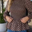  Briana Shirred Ruffle Hem Blouse