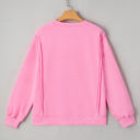  Brianna Lace Bow Embroidered Exposed Seam Sweatshirt