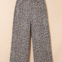  Brianna Leopard Frayed Edge Wide Leg High Waist Jeans