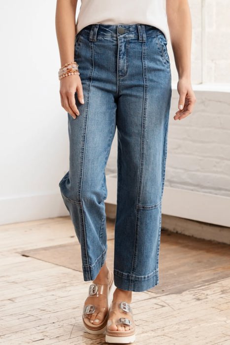 Brianna Stitching Straight Jeans