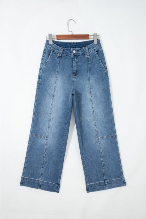 Brianna Stitching Straight Jeans
