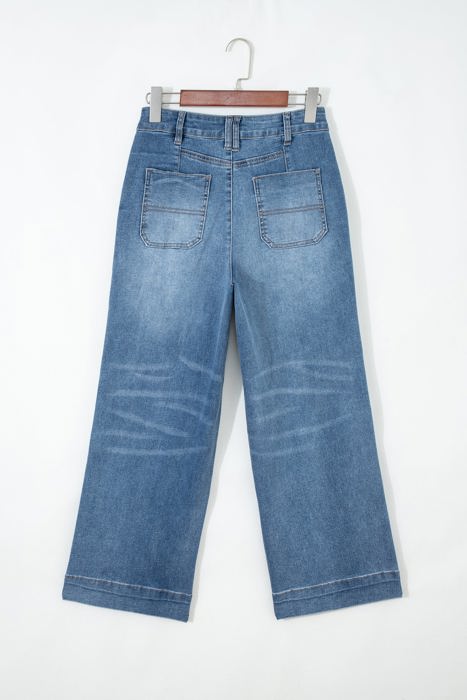 Brianna Stitching Straight Jeans