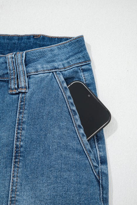 Brianna Stitching Straight Jeans