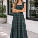 Green Large Briella Bodice Tiered Midi Dress