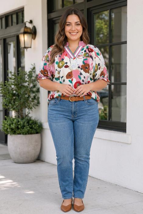 Briella Sleeve Floral PLUS Blouse