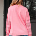  Brielle Lace Ruffled Sleeve Patchwork Loose Sweatshirt