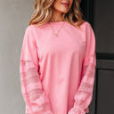  Brielle Lace Ruffled Sleeve Patchwork Loose Sweatshirt