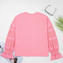 Brielle Lace Ruffled Sleeve Patchwork Loose Sweatshirt