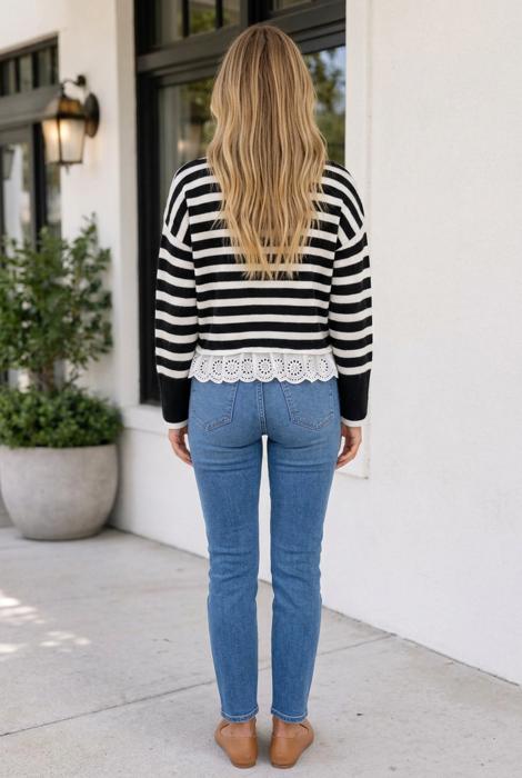 Brielle Ruffle Detail Casual Sweater