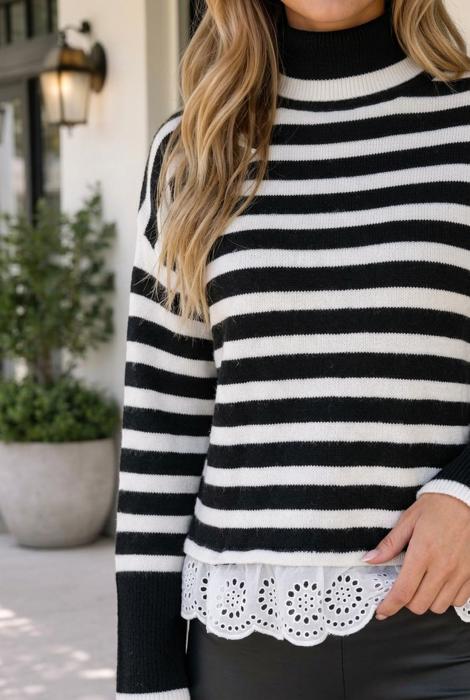 Brielle Ruffle Detail Casual Sweater