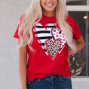 Red-2 XXL Brynleigh Shaped Print T Shirt