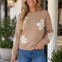Smoke Gray Medium Brynly Patchwork Ribbed Trim Sweater
