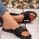  Buckled Strap Flat Chic Slippers