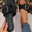  Buckled Strap Flat Chic Slippers