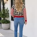  Cailee Striped Sleeves Cropped Cardigan