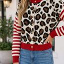  Cailee Striped Sleeves Cropped Cardigan