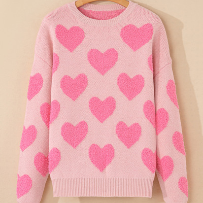 Cali Heart Jacquard Knit Sweater