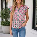 Green Medium Cali Short Sleeve Blouse