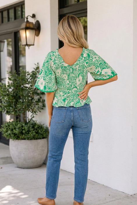 Camryn Floral Smocked Blouse
