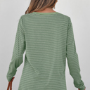  Capri Stripe Stretchy Long Sleeve Top
