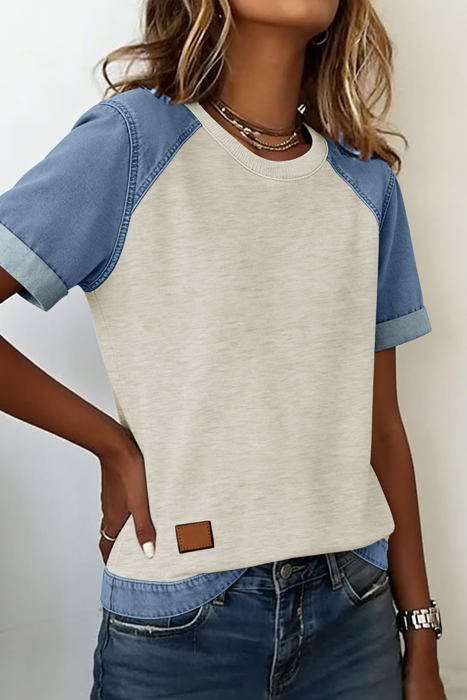 Carla Block Patchwork Tee