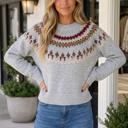  Carleie Geometric Detail Winter Sweater